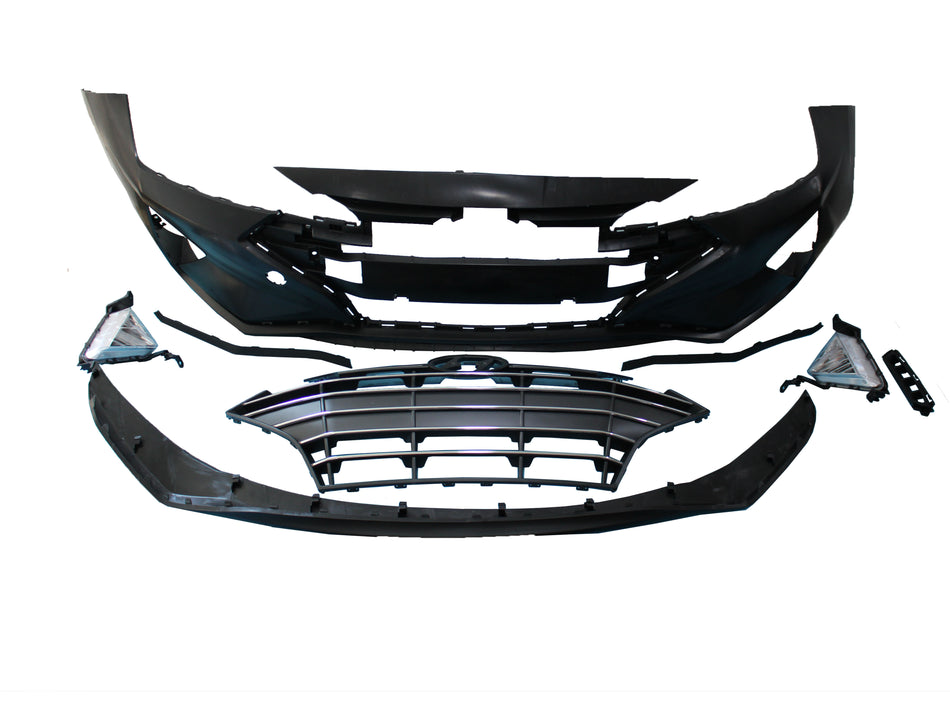 For 2019 2020 Hyundai Elantra Complete Front Bumper Grill Fog Lights  9PCS