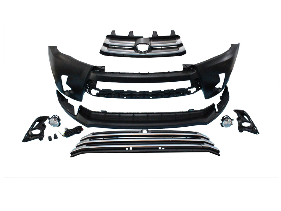 For 2017 2018 2019 Toyota Highlander Front Bumper Assembly Complete 8 PCS