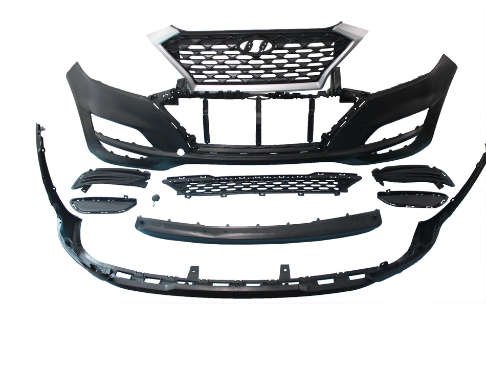 For 2019 2020 2021 Hyundai Tucson Complete Front Bumper Grill Skid Plate 10 PCS